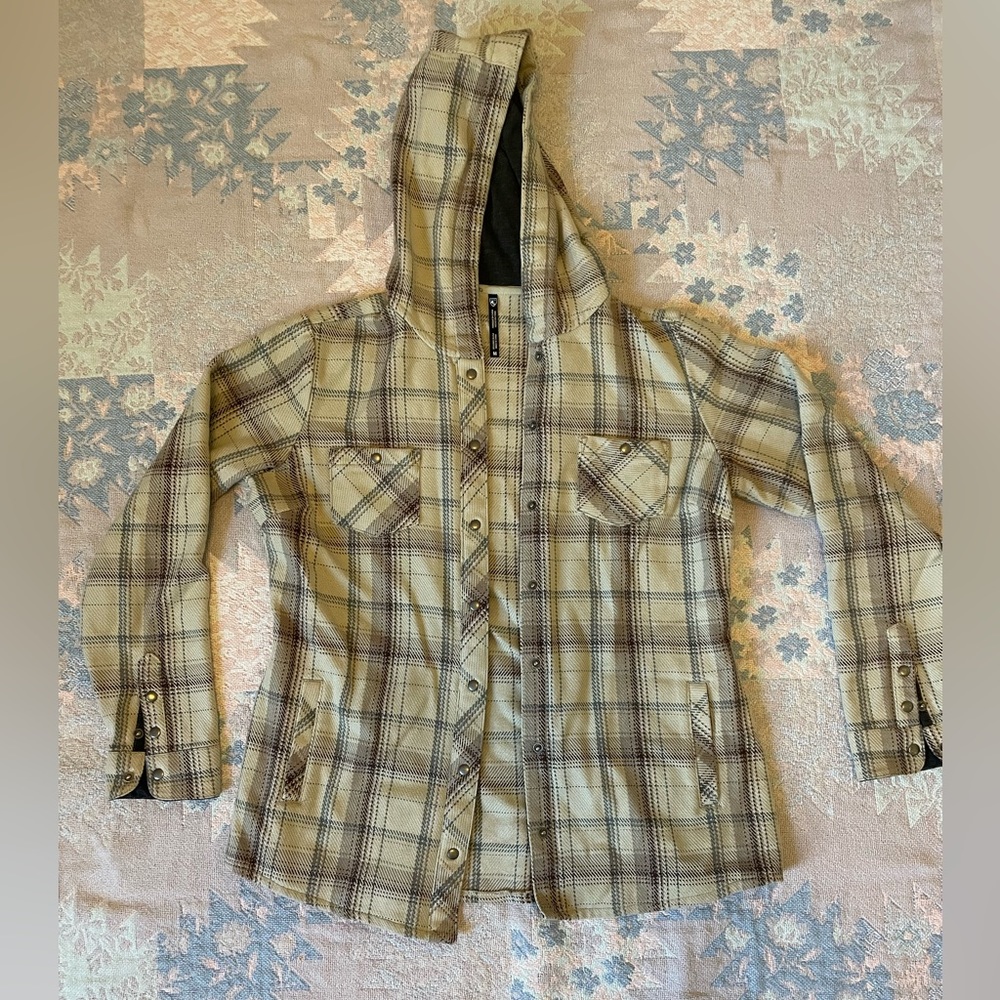 Volcom Flannel inspired double layer Hoodie
